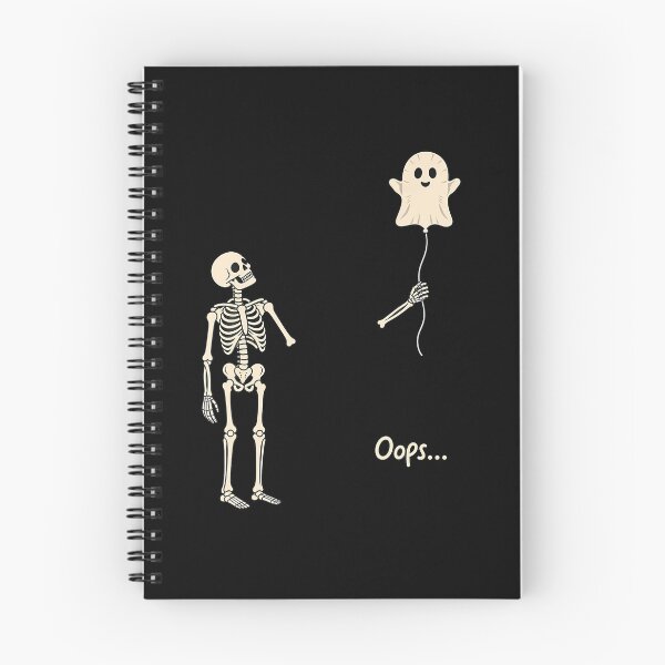 Item preview, Skeleton Holding Balloon Ghost Gothic Halloween Funny designed and sold by Pider-Vampire.
