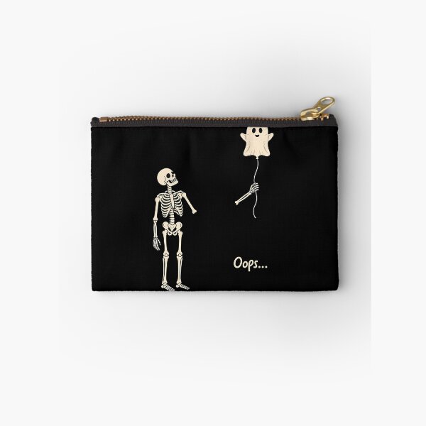 Item preview, Skeleton Holding Balloon Ghost Gothic Halloween Funny designed and sold by Pider-Vampire.