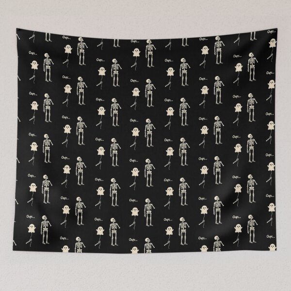 Item preview, Skeleton Holding Balloon Ghost Gothic Halloween Funny designed and sold by Pider-Vampire.