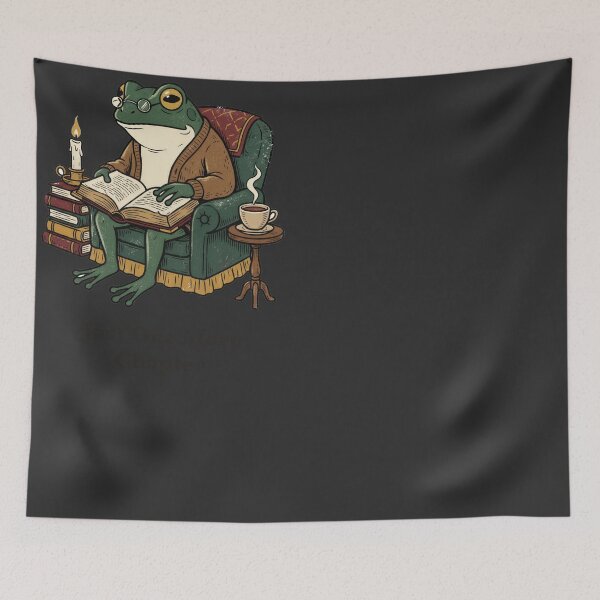 Item preview, Just One More Chapter Dark Academia Reading Frog designed and sold by RetroThreadWorks.