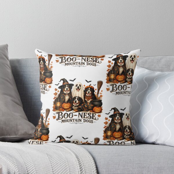 Item preview, Boo-Nese Mountain Dogs Halloween Pumpkin Witch Spooky Dog designed and sold by Pider-Vampire.