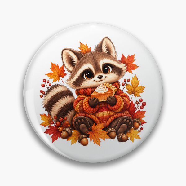 Item preview, Cute Autumn Raccoon with Pumpkin designed and sold by MySthore.
