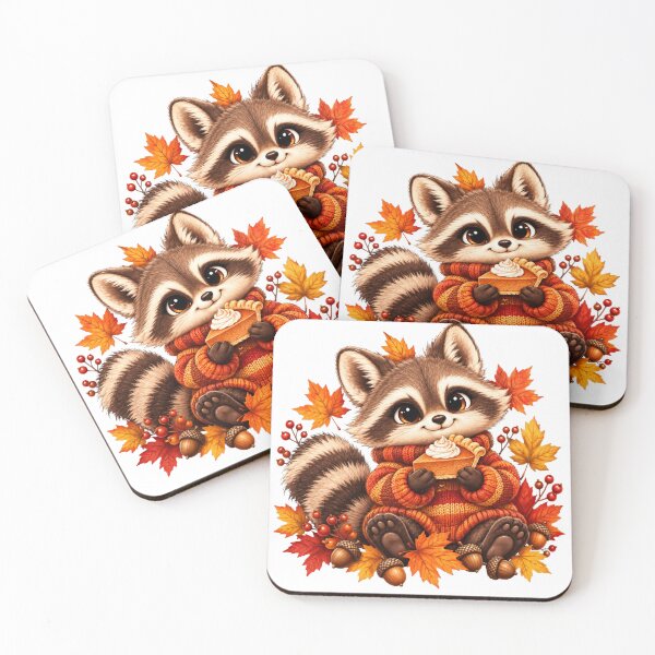 Item preview, Cute Autumn Raccoon with Pumpkin designed and sold by MySthore.