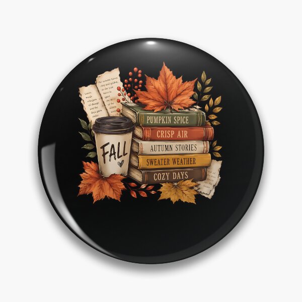 Item preview, Book Stack Coffee Fall Leaves Bookworm Autumn Fall Vibes  designed and sold by Pider-Vampire.