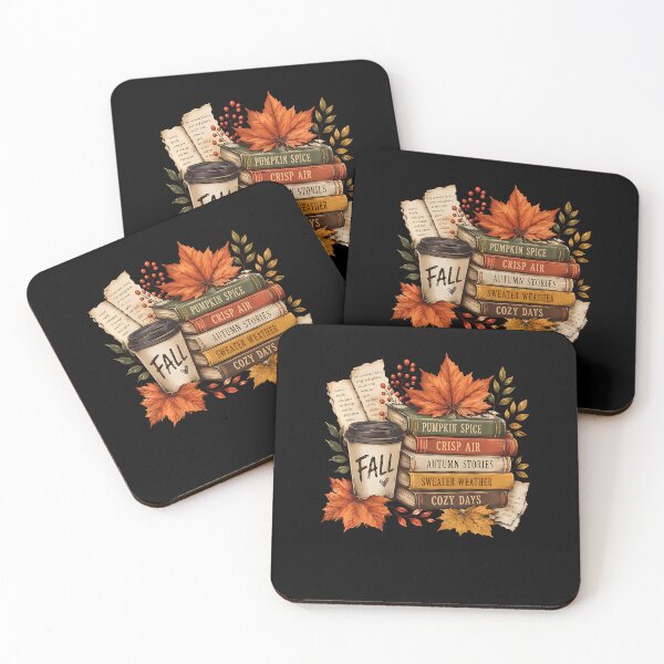 Item preview, Book Stack Coffee Fall Leaves Bookworm Autumn Fall Vibes  designed and sold by Pider-Vampire.