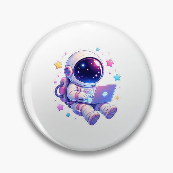 Item preview, Cute Space Astronaut Typing On Laptop Lo-Fi Tech Sticker designed and sold by NEL-BOX.