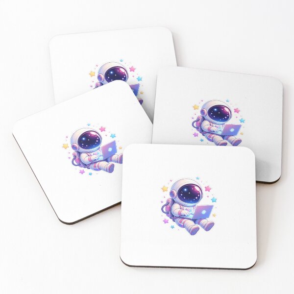 Item preview, Cute Space Astronaut Typing On Laptop Lo-Fi Tech Sticker designed and sold by NEL-BOX.