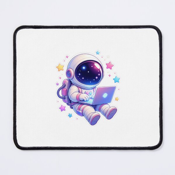 Item preview, Cute Space Astronaut Typing On Laptop Lo-Fi Tech Sticker designed and sold by NEL-BOX.