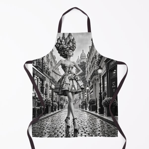 Item preview, Parisian Woman Haute Couture Fashion Paris France Black White Art designed and sold by IRON SIREN.