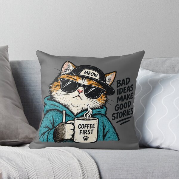 Item preview, Coffee First Cool Cat designed and sold by Houldi.