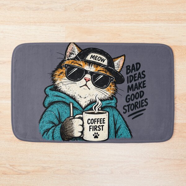 Item preview, Coffee First Cool Cat designed and sold by Houldi.