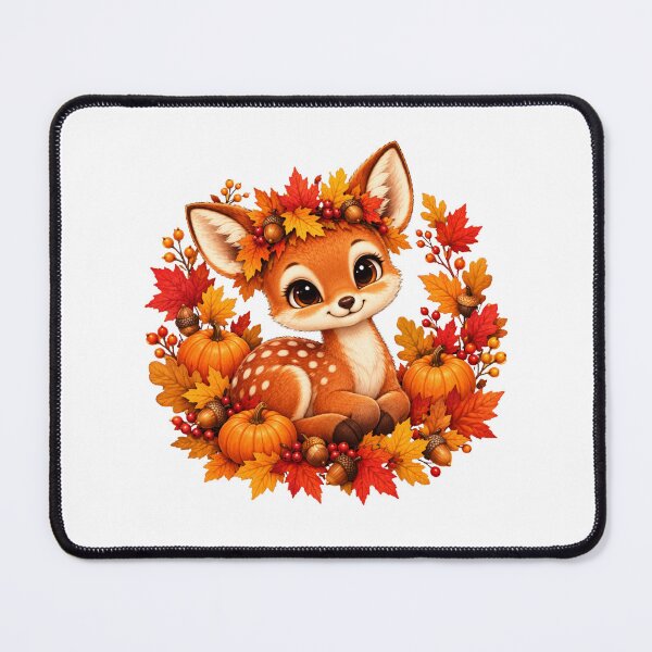 Item preview, Cute Baby Deer in Autumn Wreath designed and sold by MySthore.