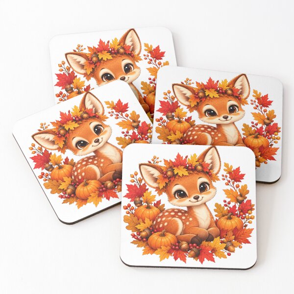 Item preview, Cute Baby Deer in Autumn Wreath designed and sold by MySthore.