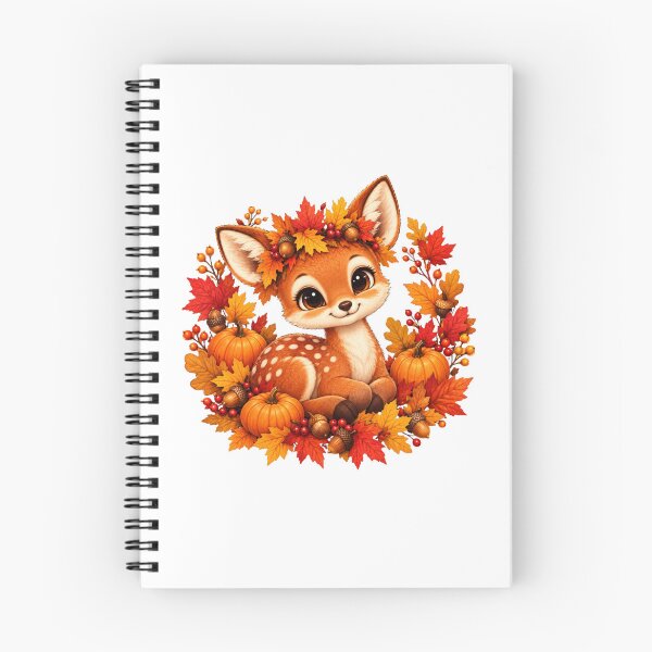 Item preview, Cute Baby Deer in Autumn Wreath designed and sold by MySthore.
