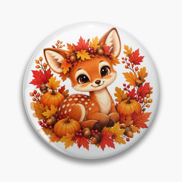 Item preview, Cute Baby Deer in Autumn Wreath designed and sold by MySthore.