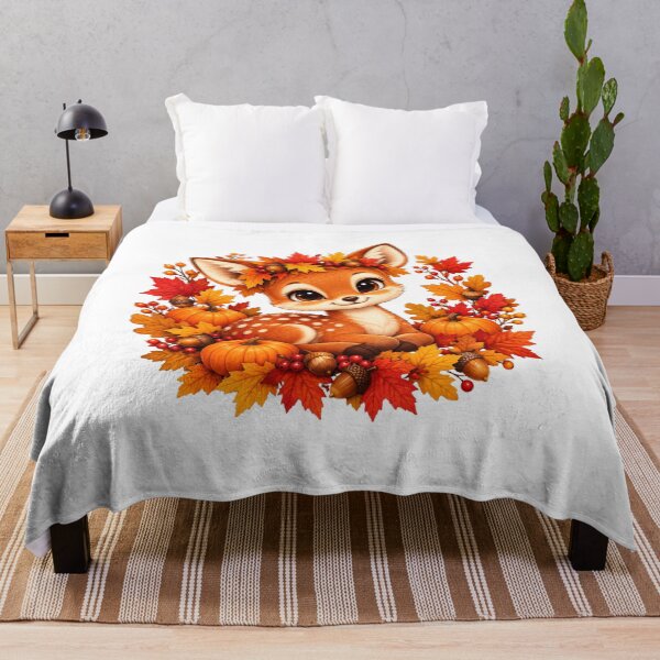 Item preview, Cute Baby Deer in Autumn Wreath designed and sold by MySthore.