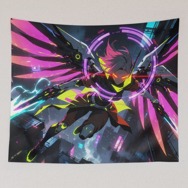 Item preview, Cyber Angel Flying High in Neon Light  designed and sold by SabaMirzique.