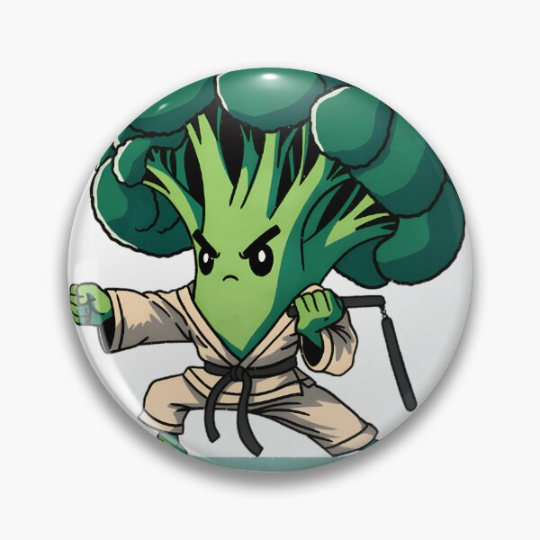 Item preview, Broccoli Character Inspired by Martial Arts Legend - Fun and Playful Veggie Design designed and sold by Biswanath Kar.