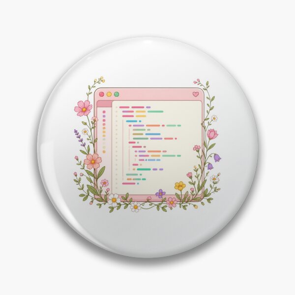 Item preview, Pastel Code Editor Window Wildflowers Aesthetic Tech Sticker designed and sold by NEL-BOX.