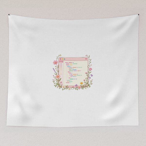 Item preview, Pastel Code Editor Window Wildflowers Aesthetic Tech Sticker designed and sold by NEL-BOX.