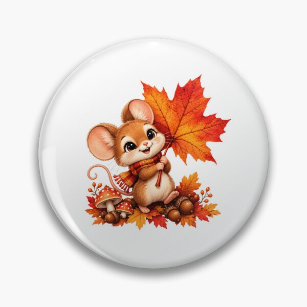 Item preview, Cute Autumn Mouse with Maple Leaf designed and sold by MySthore.