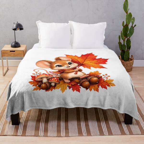 Item preview, Cute Autumn Mouse with Maple Leaf designed and sold by MySthore.