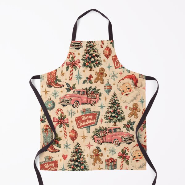 Item preview, Title Vintage Christmas Pattern Retro Pink Truck Santa Claus Seamless designed and sold by Fotografin1981.