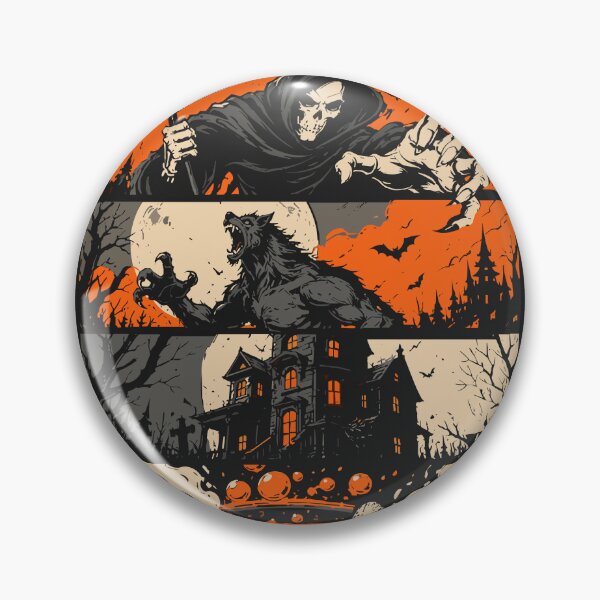 Item preview, Halloween Horror Movie Monsters - Spooky Mansion, Grim Reaper, Werewolf designed and sold by legendaryskins.