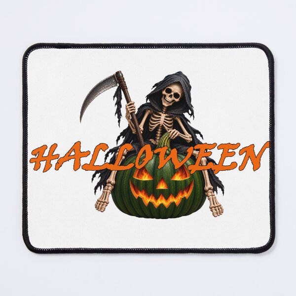 Item preview, halloween skeleton on pumpkin 2 designed and sold by natalik2024.