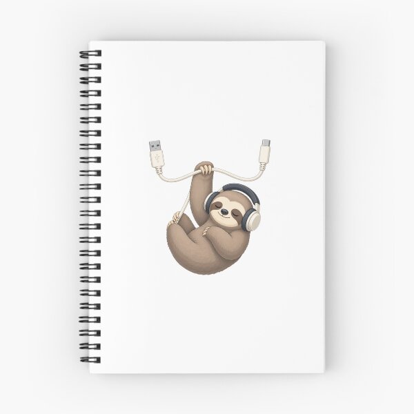 Item preview, Cute Sleepy Sloth Hanging On Cable Tech Humor Sticker designed and sold by NEL-BOX.