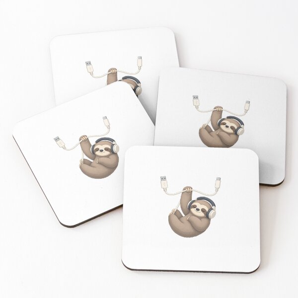 Item preview, Cute Sleepy Sloth Hanging On Cable Tech Humor Sticker designed and sold by NEL-BOX.