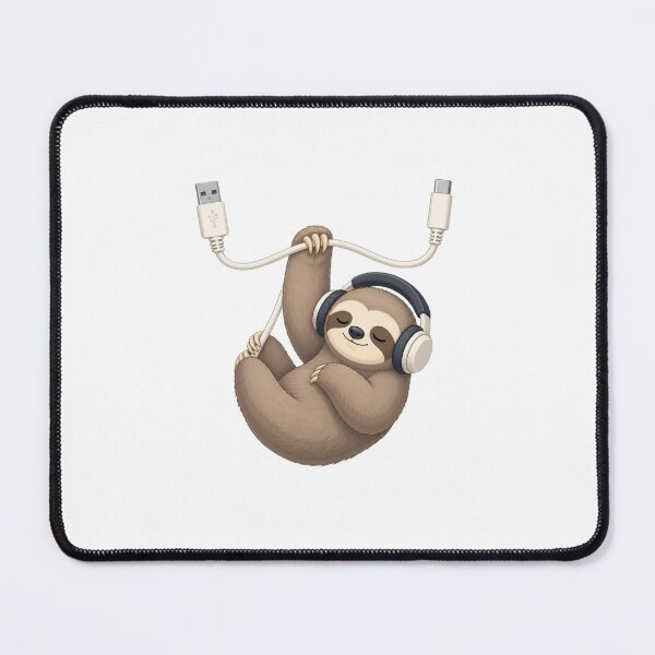 Item preview, Cute Sleepy Sloth Hanging On Cable Tech Humor Sticker designed and sold by NEL-BOX.