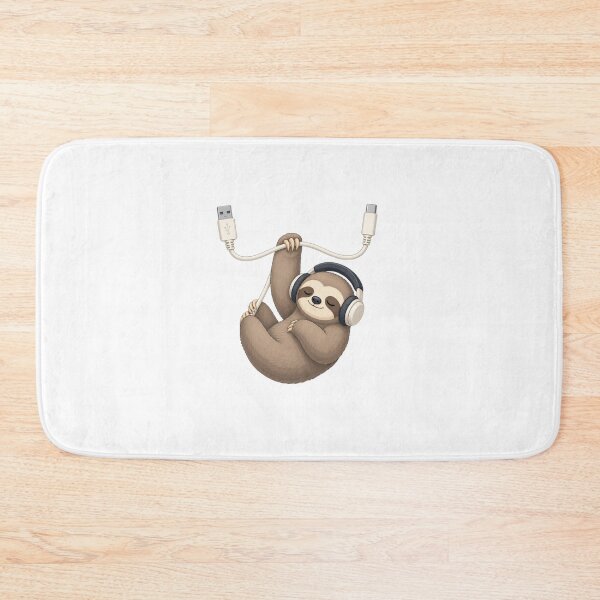 Item preview, Cute Sleepy Sloth Hanging On Cable Tech Humor Sticker designed and sold by NEL-BOX.