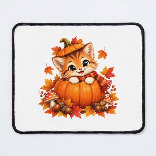 Item preview, Cute Autumn Kitten in Pumpkin designed and sold by MySthore.