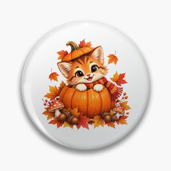 Item preview, Cute Autumn Kitten in Pumpkin designed and sold by MySthore.