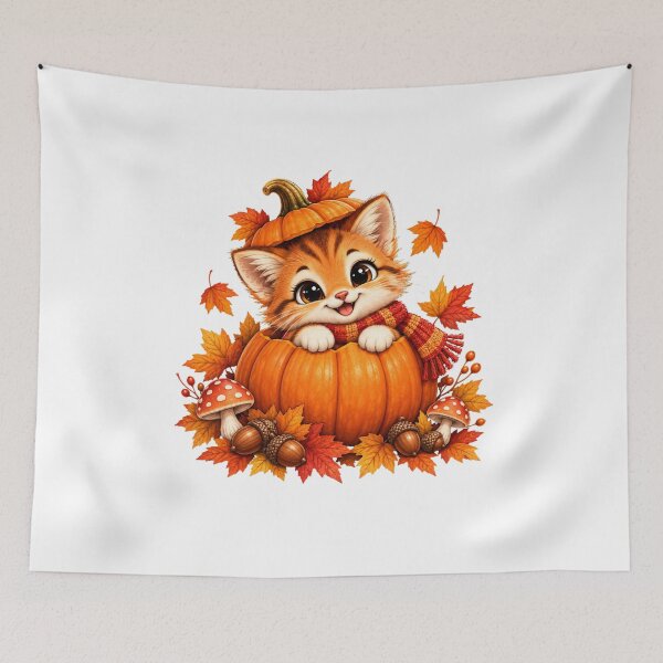 Item preview, Cute Autumn Kitten in Pumpkin designed and sold by MySthore.