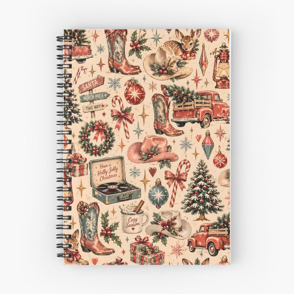 Item preview, Vintage Western Christmas Cowboy Hat Boots Truck Fawn Pattern designed and sold by Fotografin1981.