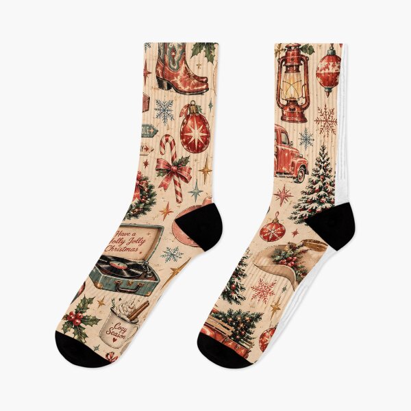 Item preview, Vintage Western Christmas Cowboy Hat Boots Truck Fawn Pattern designed and sold by Fotografin1981.