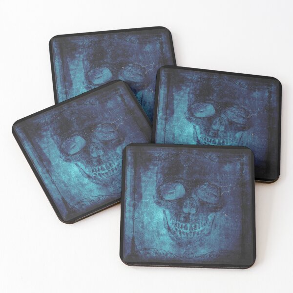 Item preview, Faded Gothic Skull Blue Ornate Vignette Portrait designed and sold by Ghoul Enterprises.