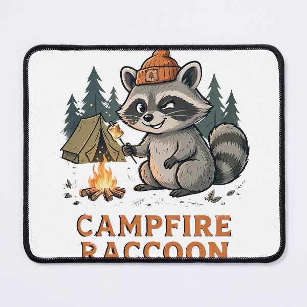 Item preview, Camp fire raccoon designed and sold by PaniCraftstore.