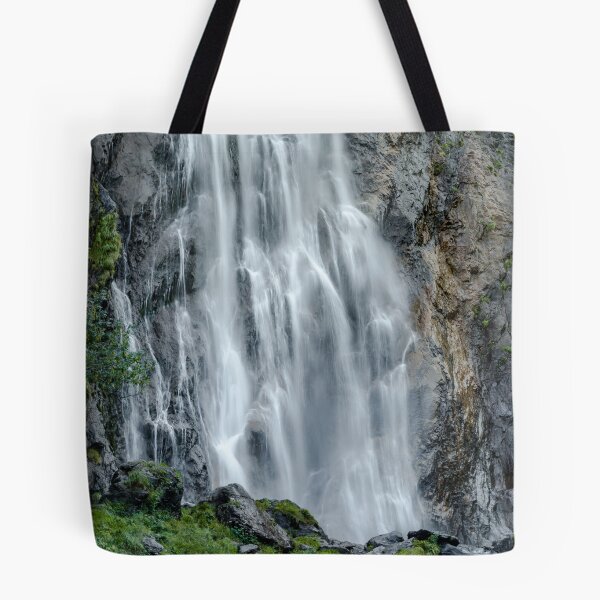 Item preview, Beautiful high waterfall in swiss Alps, water splash designed and sold by Alexander Sorokopud.