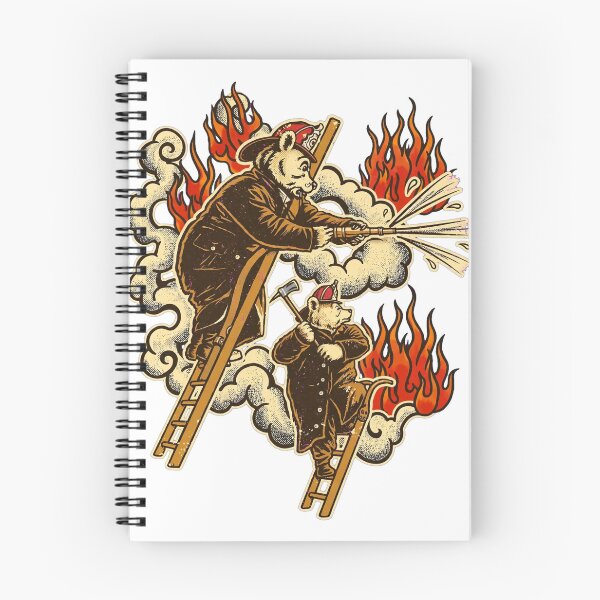 Item preview, Vintage illustration of firefighting bears fighting a fire designed and sold by Dodecahedronpix.