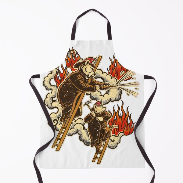 Item preview, Vintage illustration of firefighting bears fighting a fire designed and sold by Dodecahedronpix.