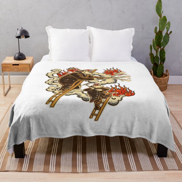 Item preview, Vintage illustration of firefighting bears fighting a fire designed and sold by Dodecahedronpix.