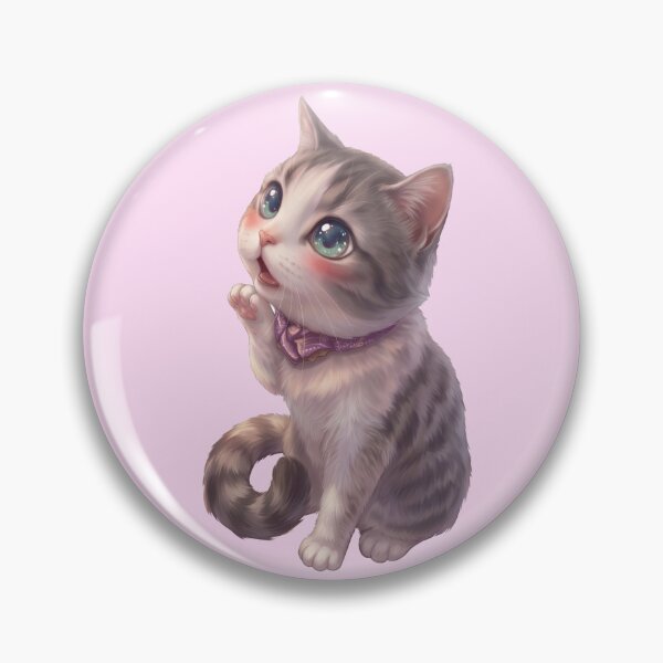 Item preview, Cute Gray Tabby Cat Licking Paw with Purple Scarf designed and sold by MoqunaDesign.