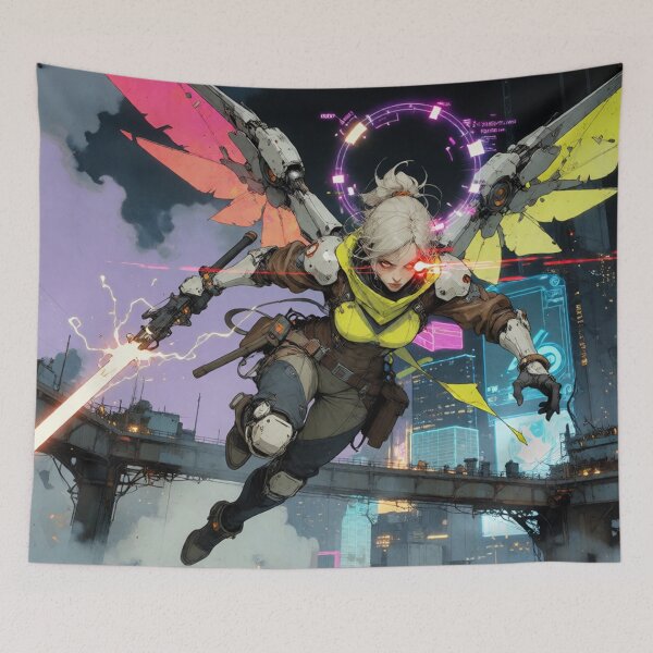 Item preview, Cyber Angel Flying High in Neon Light (V4) designed and sold by SabaMirzique.