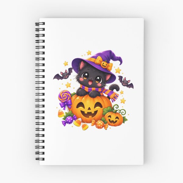 Item preview, Cute Black Cat Witch with Pumpkin designed and sold by MySthore.