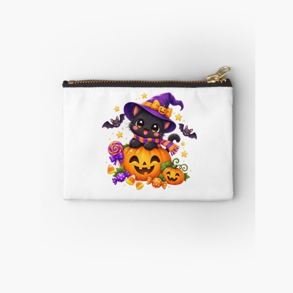 Item preview, Cute Black Cat Witch with Pumpkin designed and sold by MySthore.