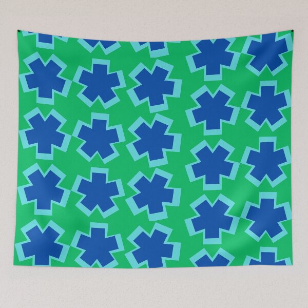 Item preview, Green Aqua Blue Big Asterisks designed and sold by Swish-Designs.