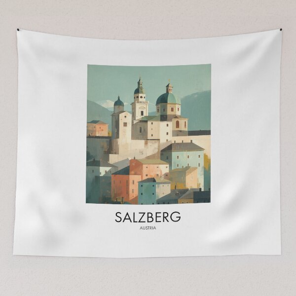 Item preview, Salzburg – Domed Skyline Hillside Travel Print, Austria designed and sold by MarkedArtPrints.